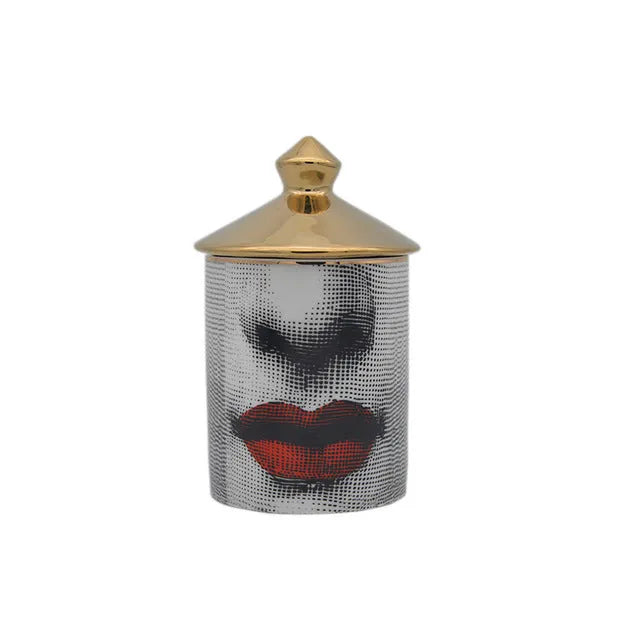Face Candle Mug Holder Can Cotton Swab Storage - Bellarte Enchanté Face Candle Mug Holder Can Cotton Swab Storage